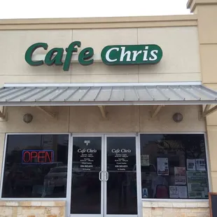 the front of the restaurant