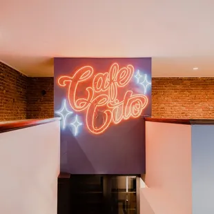 Walk uptairs for additional seating &amp; take a picture with our Cafe Cito Neon Sign :)