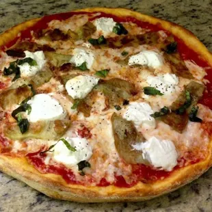 Eggplant rollantine pizza