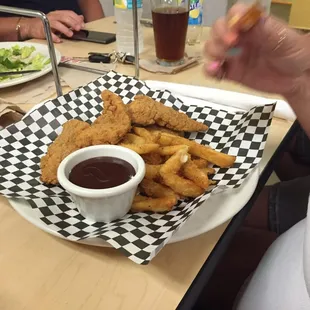 Chicken tenders and fries