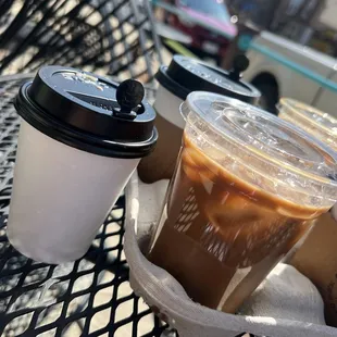 Cortadito and iced coffee