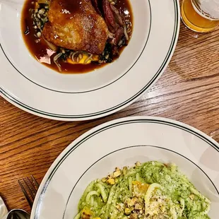 Confit canard and bucatini provencal