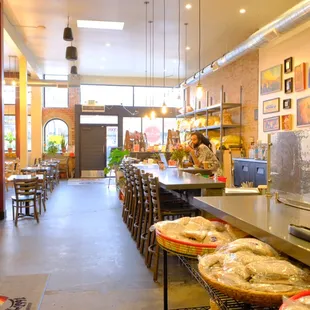 the interior of a restaurant