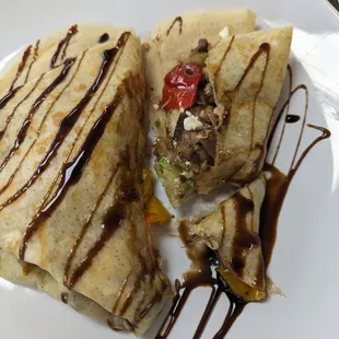 Mediterranean veggie crepe
