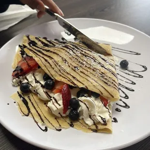 Berries and cream crepe
