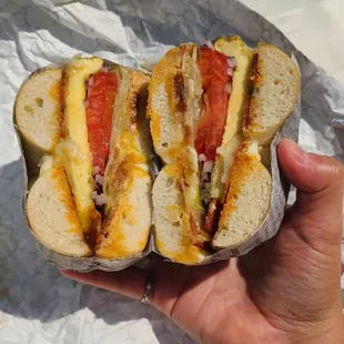 Federal chorizo bagel sandwich