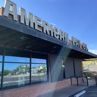 the exterior of an american market