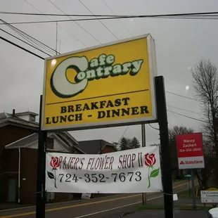 a sign for a restaurant