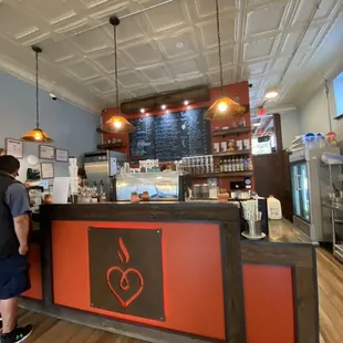  man standing at the counter