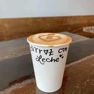 Seasonal arroz con leche latte