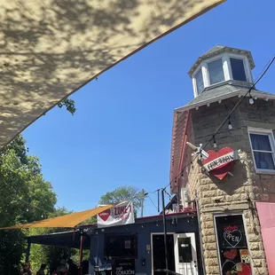 a view of a clock tower