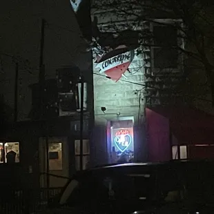 Outside.  Street parking was easy to find