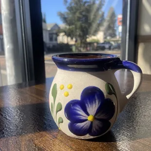 Cafe de olla served in jarritos!