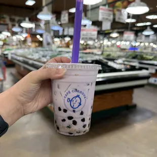 Taro milk boba tea