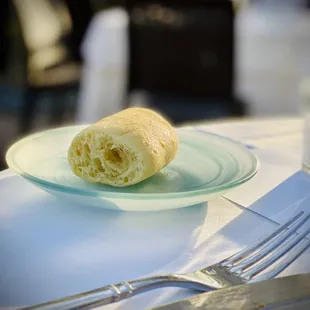 a plate with a pastry on it