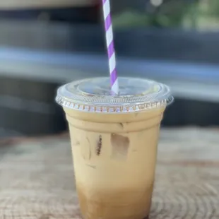 Cold brew w/ lavender and a splash and half and half.