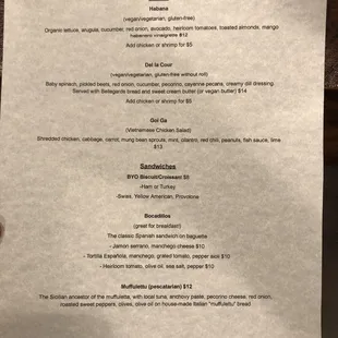 Lunch Menu