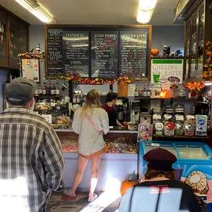 Menu and service area.
