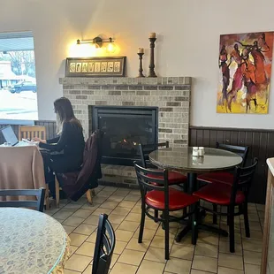 Eat in available (cute cozy area)
