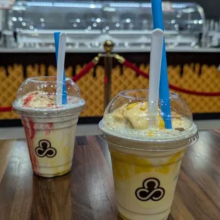 Mango falooda and kesar pista falooda, so good!  Shahi falooda is fantastic too!