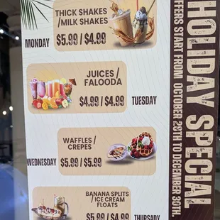 Holiday specials valid till Dec 30th 2024