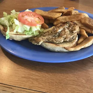Italian Chicken Sandwich with steak fries