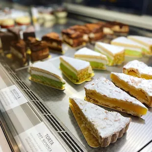 a variety of pastries on display