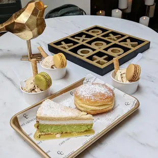 a plate of pastries on a table