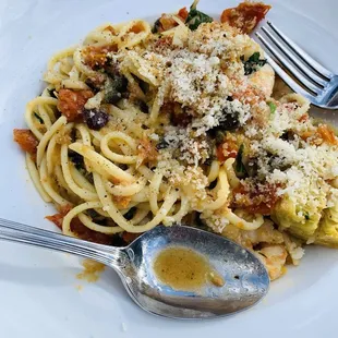 Linguine with shrimp very good