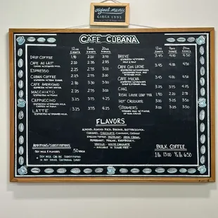 Original menu