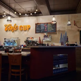 the counter and seating area
