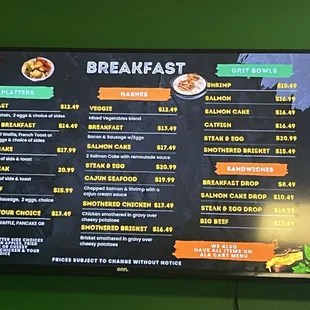 menu