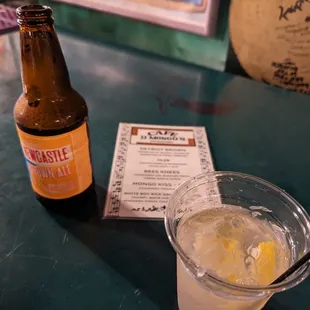 Bee's Knees (strong!) and a Newcastle (obviously)