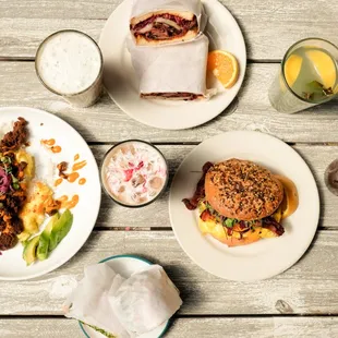 Reuben Remix, Sausage Supreme Rice Bowl, Breakfast Sando Masterpiece, Rose and Fruit Latte