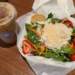 Chicken Salad and Honey Thai Cinnamon Latte