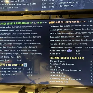 Juice and More Tea and other beverages