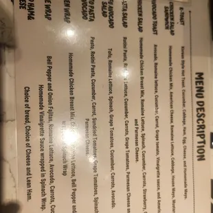 menu