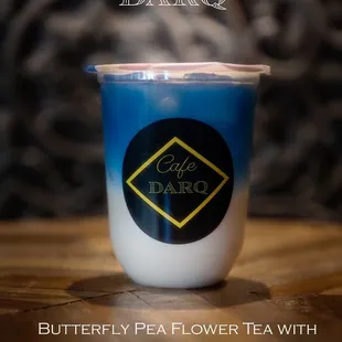 Butterfly Pea Flower Tea with Salted Caramel Latte