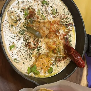  skillet of food