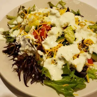 salad that came with grilled shrimp pasta