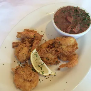 Fried shrimp lunch plate