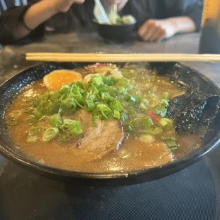 Full Ramen in Black Garlic Soup