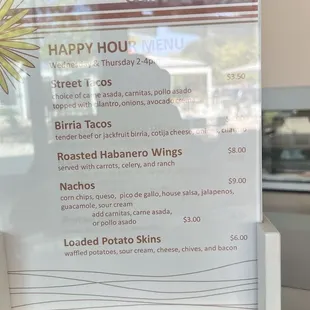 menu