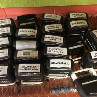 The various coffee beans flavors