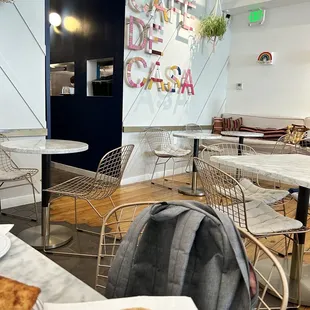 the interior of a cafe