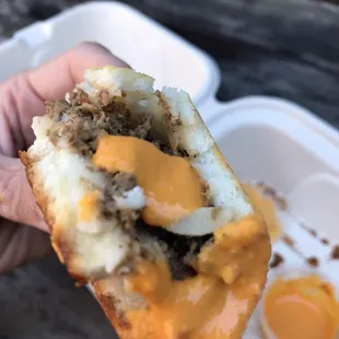 Hot sauce on the beef empanada so it&apos;s less dry