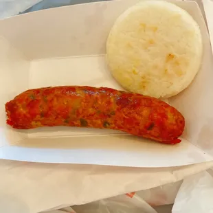 a sausage and rice