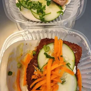 Tonkatsu &amp; pork belly bun