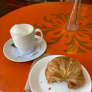 Cappuccino and croissant