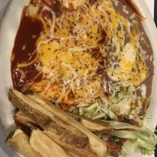 a plate of mexican food